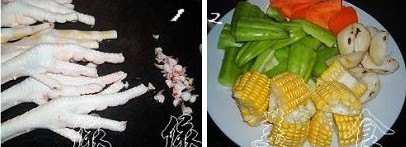 盛夏的清汤――苦瓜玉米鸡脚汤的做法步骤1
