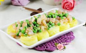 豌豆虾仁烩豆腐的做法